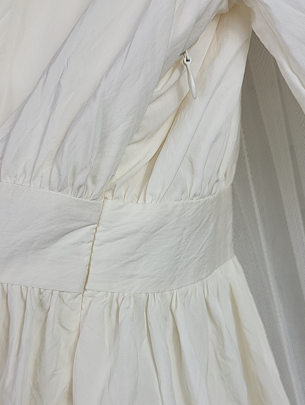 Yoomini Women's Cream Long-Sleeve Midi Dress with Smocked Cuffs. Size S - Picture 6 of 14